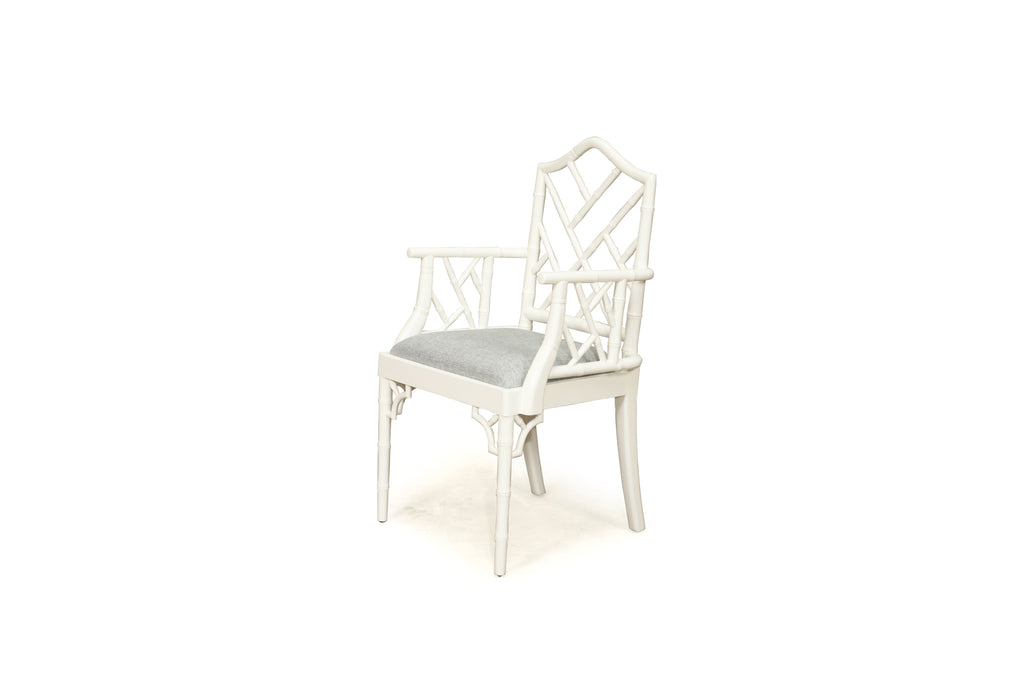 Classic Caribbean Carver / Armchair - White with duck egg blue