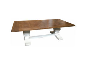 Hamptons Parquetry Elm coffee table natural/white base