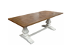 Hamptons Parquetry Elm dining table - white base