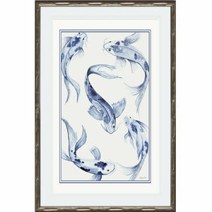 Koi fish, Hamptons wall art, Hamptons Koi fish, Koi fish framed arwork, framed artwork, Hamptons framed artwork, Hamptons Koi fish framed artwork, Interior Collections, Jennifer Hunt art, Hamptons home