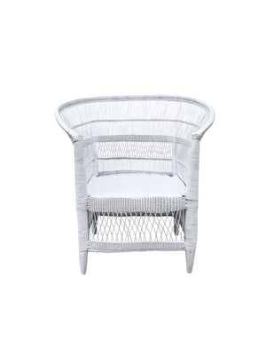 Malawi chair, white Malawi chair, Malwi furniture, outdoor furniture, cane furniture, handwoven rattan chair, Malawian craftsmanship, white cane chair, sustainable furniture, unique chair design, coastal furniture, Interior Collections, Coastal Drift