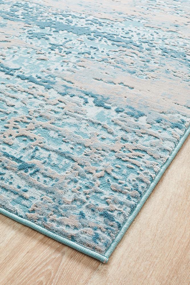 Wave blue rug
