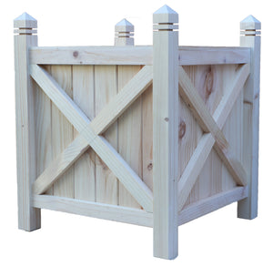 Hampton planter box square - natural timber