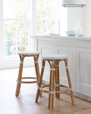 French Bistro Backless stool Fog – INTERIOR COLLECTIONS