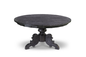 Caribbean Round Table, Wisteria, dining tables, solid timber dining tables, Interior Collections, charcoal dining tables, round dining tables, solid timber round dining tables, charcoal round dining table, black round dining table, round timber dining table, black round timber dining table