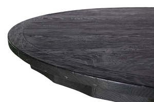 Caribbean Round Table, Wisteria, dining tables, solid timber dining tables, Interior Collections, charcoal dining tables, round dining tables, solid timber round dining tables, charcoal round dining table, black round dining table, round timber dining table, black round timber dining table