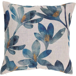 Linen Blue Tulip Cushion