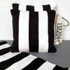 St Tropez Striped Outdoor Cushion - Black Thick Stripe