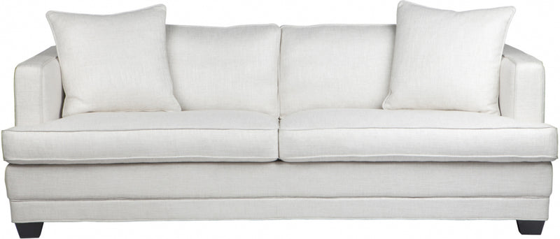 luxury 3-seater sofa, designer upholstered sofa, feather and foam sofa, black timber leg sofa, modern classic sofa, high-end living room furniture, elegant home décor, premium sofa Australia, Hamptons sofa, Provincial sofa,  Coastal style sofe, Interior Collections, Cafe Lighting