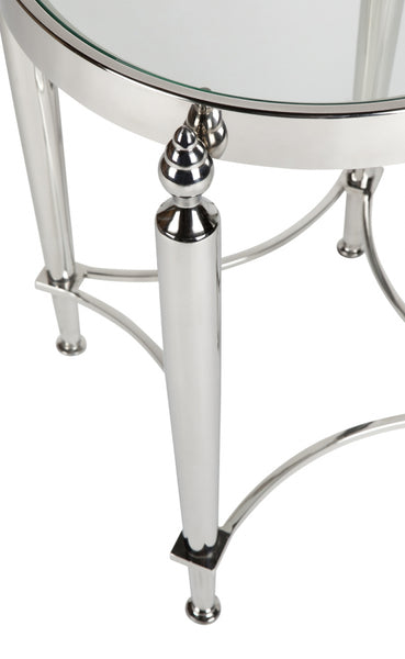 Jak Glass Side Table - Nickel – INTERIOR COLLECTIONS
