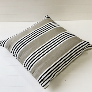 St Tropez Striped Outdoor Cushion Cover - Sand/Black