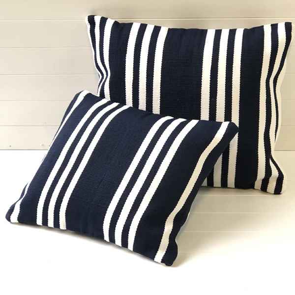 St Tropez Striped Outdoor Cushion Cover - Hampton Navy