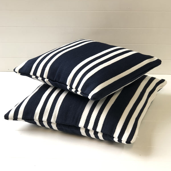 St Tropez Striped Outdoor Cushion - Hampton Navy