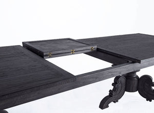 Valence Extension dining table - charcoal