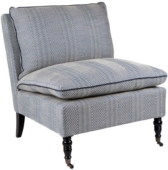 Candace Chevron Occasional Chair - Blue