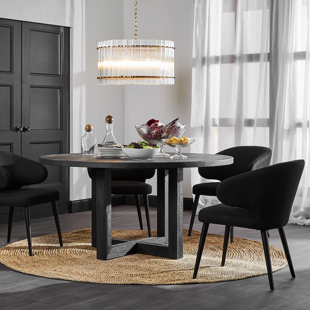 Liverpool Round Dining Table - black