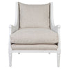 Havana White Rattan Occasional Chair - Natural Linen