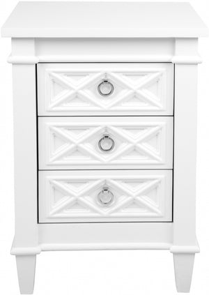 Plantation bedside table small white