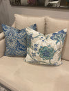 Hamptons Aqua & Blue Floral Cushion Cover
