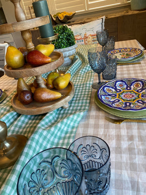 Coastal hamptons tablecloth, French linen plaid tablecloth, checked tablecloth, French linen tablecloths, 100% natural linen tablecloths, rust tablecloth, beige linen tablecloth, beige plaid tablecloth, taupe linen tablecloth, hamptons tablecloth, natural plaid tablecloth, Interior Collections tablecloth, Dining Table Artistry, designer tablecloth, Creative Tablescapes, Elevate Dining Experience, stunning tablecloths, indoor outdoor tablecloths, Easter tablecloth, Christmas tablecloth