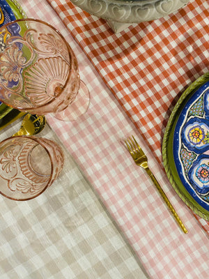 Coastal hamptons tablecloth, linen plaid tablecloth, checked tablecloth, linen tablecloths, 100% linen tablecloths, rust tablecloth, rust red linen tablecloth, hamptons tablecloth, red plaid tablecloth, Interior Collections tablecloth, Dining Table Artistry, designer tablecloth, Creative Tablescapes, Elevate Dining Experience, stunning tablecloths, indoor outdoor tablecloths, Easter tablecloth, Christmas tablecloth