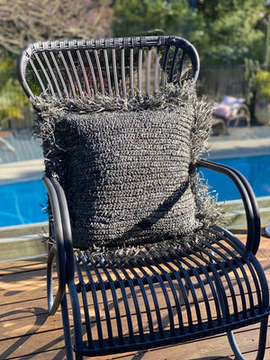 Jute Cushion Raffia Black Cushion Cover