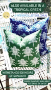 Vintage Palm Trees -  Outdoor/Indoor Emerald Green Cushion Cover, Emerald Green Palms Outdoor Cushion Cover, green palm cushion, green hamptons cushion, green coastal cushion, green outdoor cushion, Interior Collections