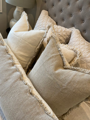 french linen cushion, white linen cushion, white French linen cushion, Hamptons cushions, Coastal cushions, linen cushions, French linen cushions
