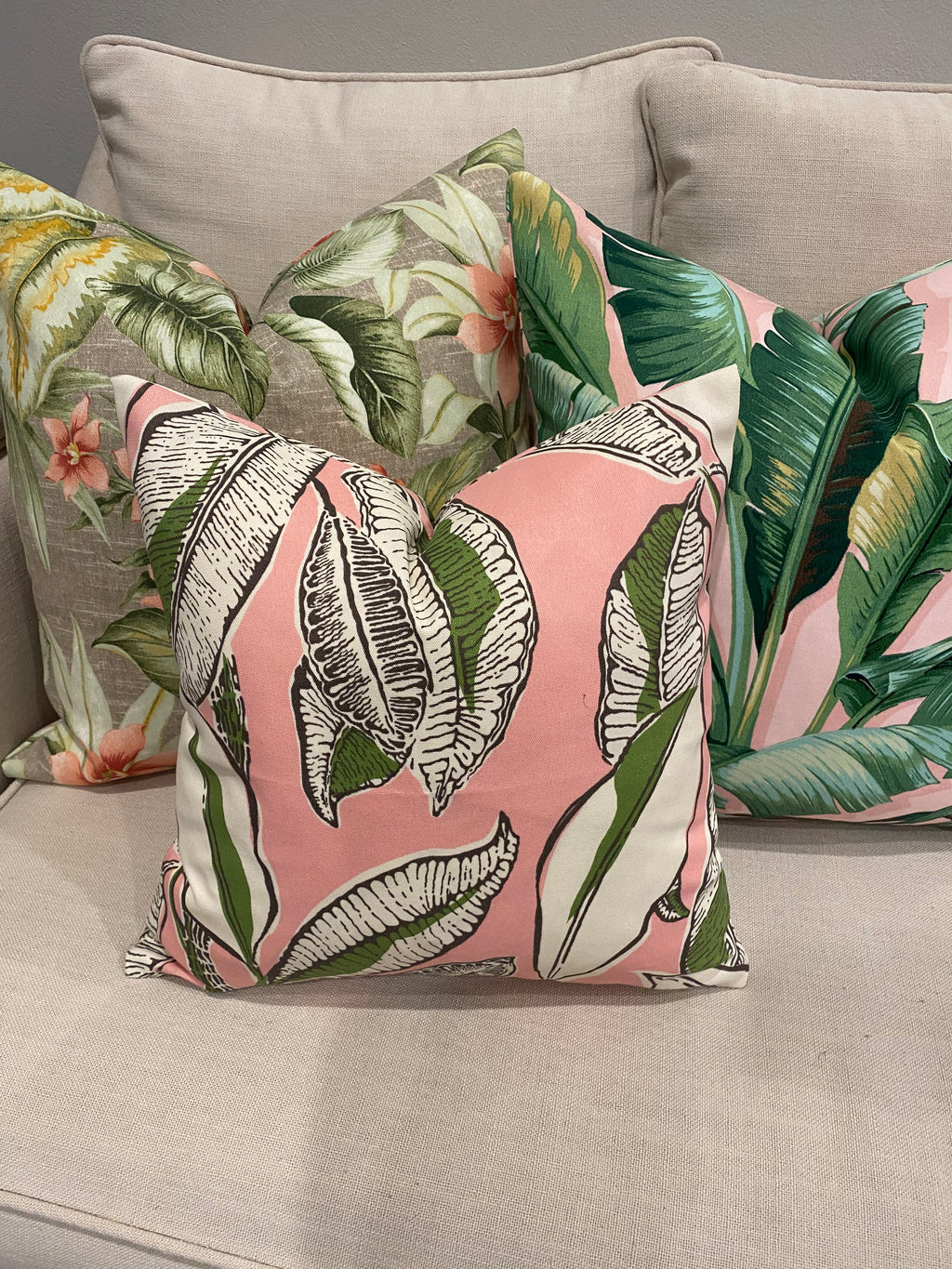 Tropical 2 tone Leaves - Outdoor/Indoor Cushion Cover