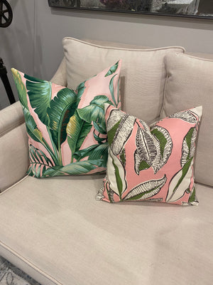 Tropical 2 tone Leaves - Outdoor/Indoor Cushion Cover