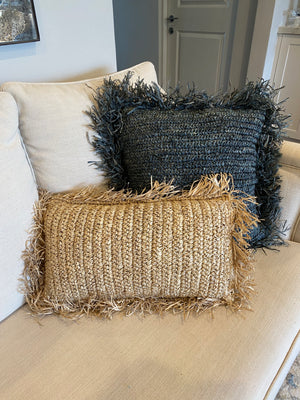 Jute Cushion Raffia Black Cushion Cover