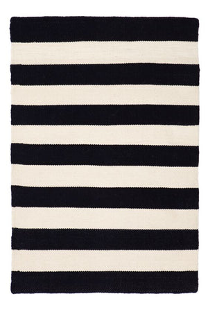 East Coast Black/white Striped Outdoor / Indoor rug