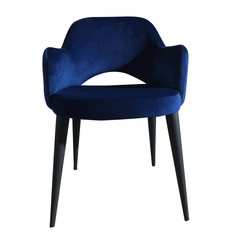 Toulon velvet dining chair - blue