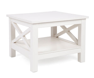 White Cross Side Table